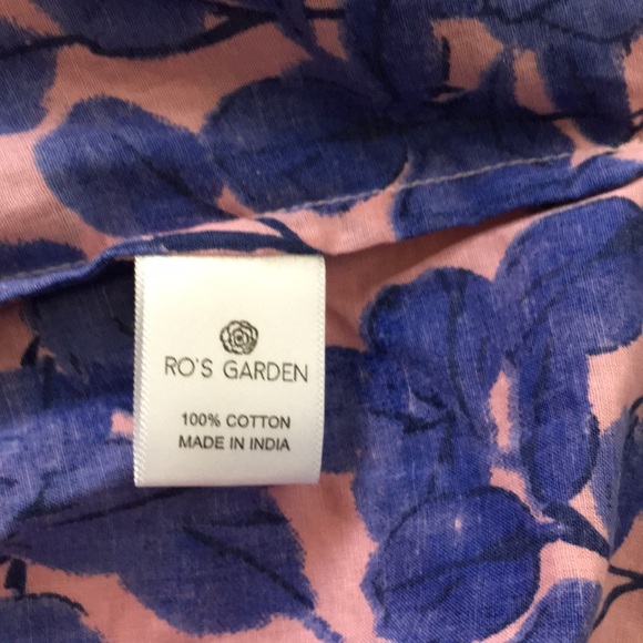 Tuckernuck Ro’s Garden Marcia top in pink and blue block print M - L - Picture 12 of 15